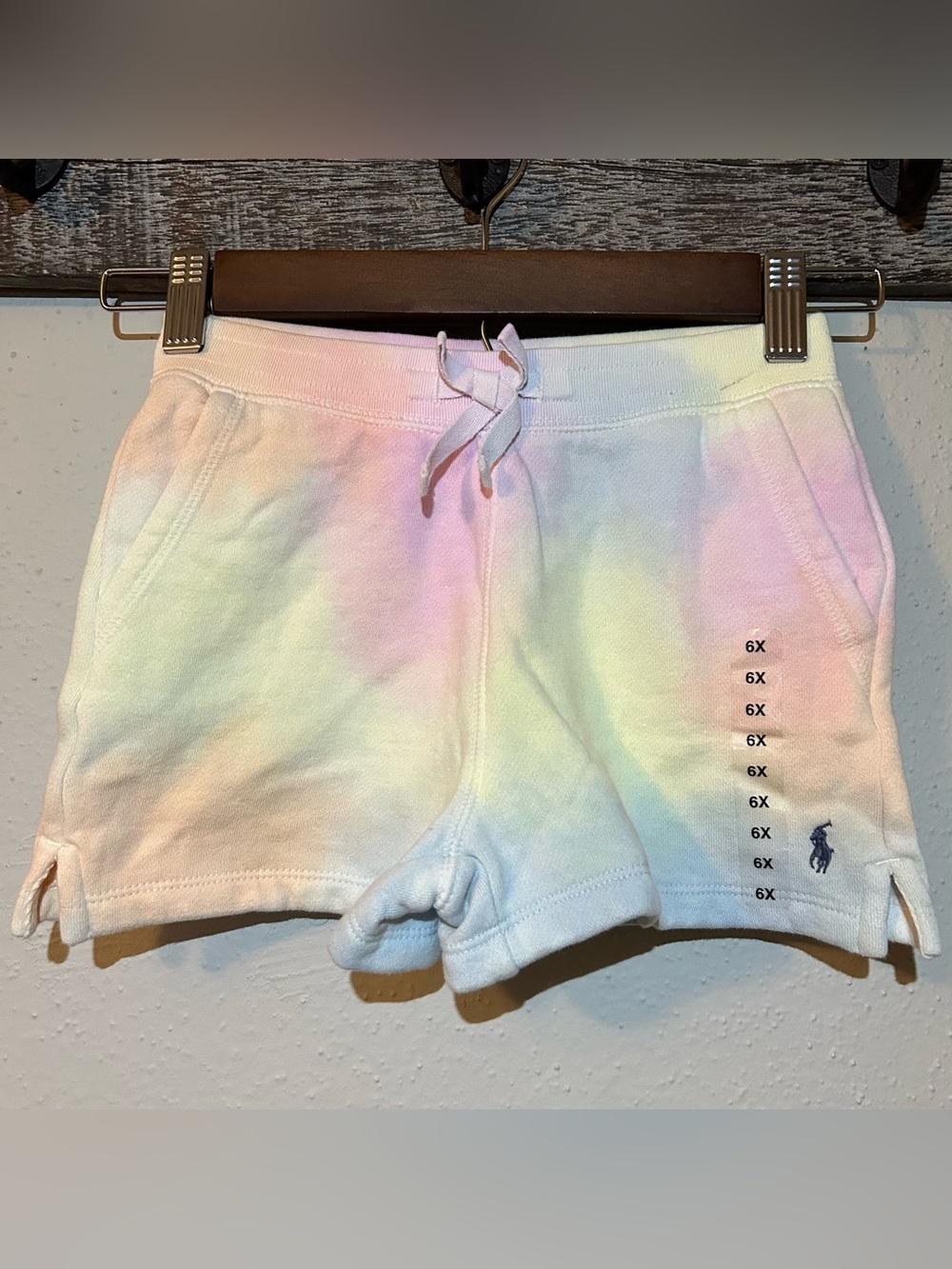NWOT Polo Ralph Lauren Girls Tie-Dye Fleece Shorts 6X